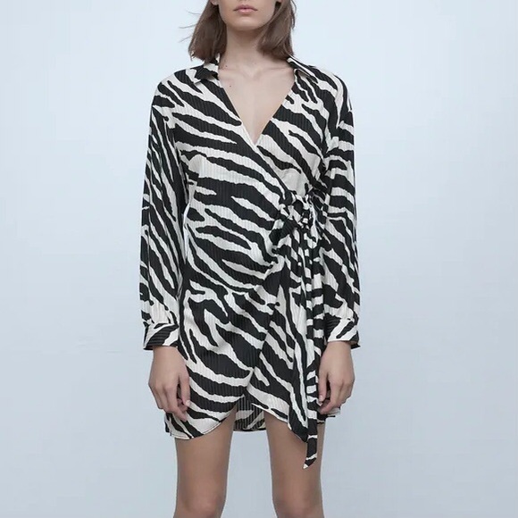 Zara animal print wrap dress Clearance